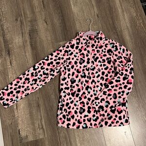 Children’s Place Leopard half zip fleece